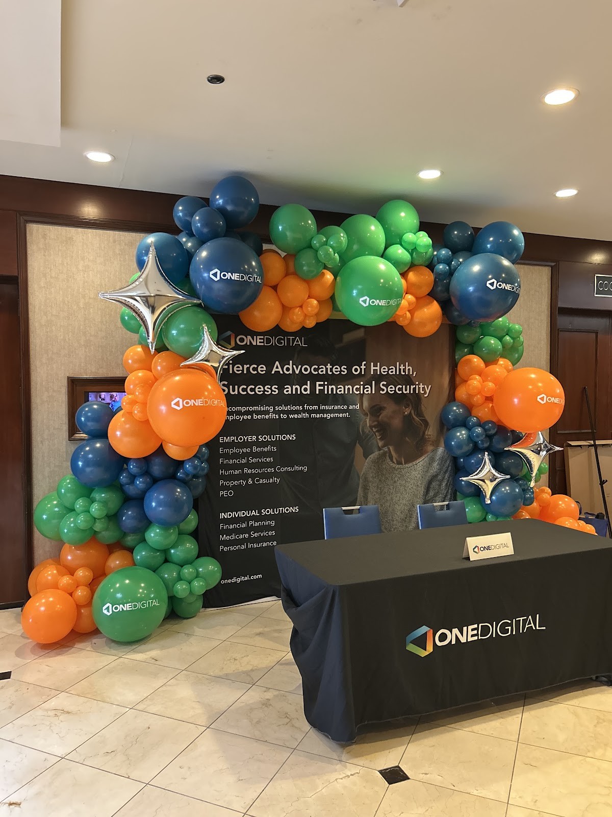 Corporate Conference Registration Booth Balloon Staging